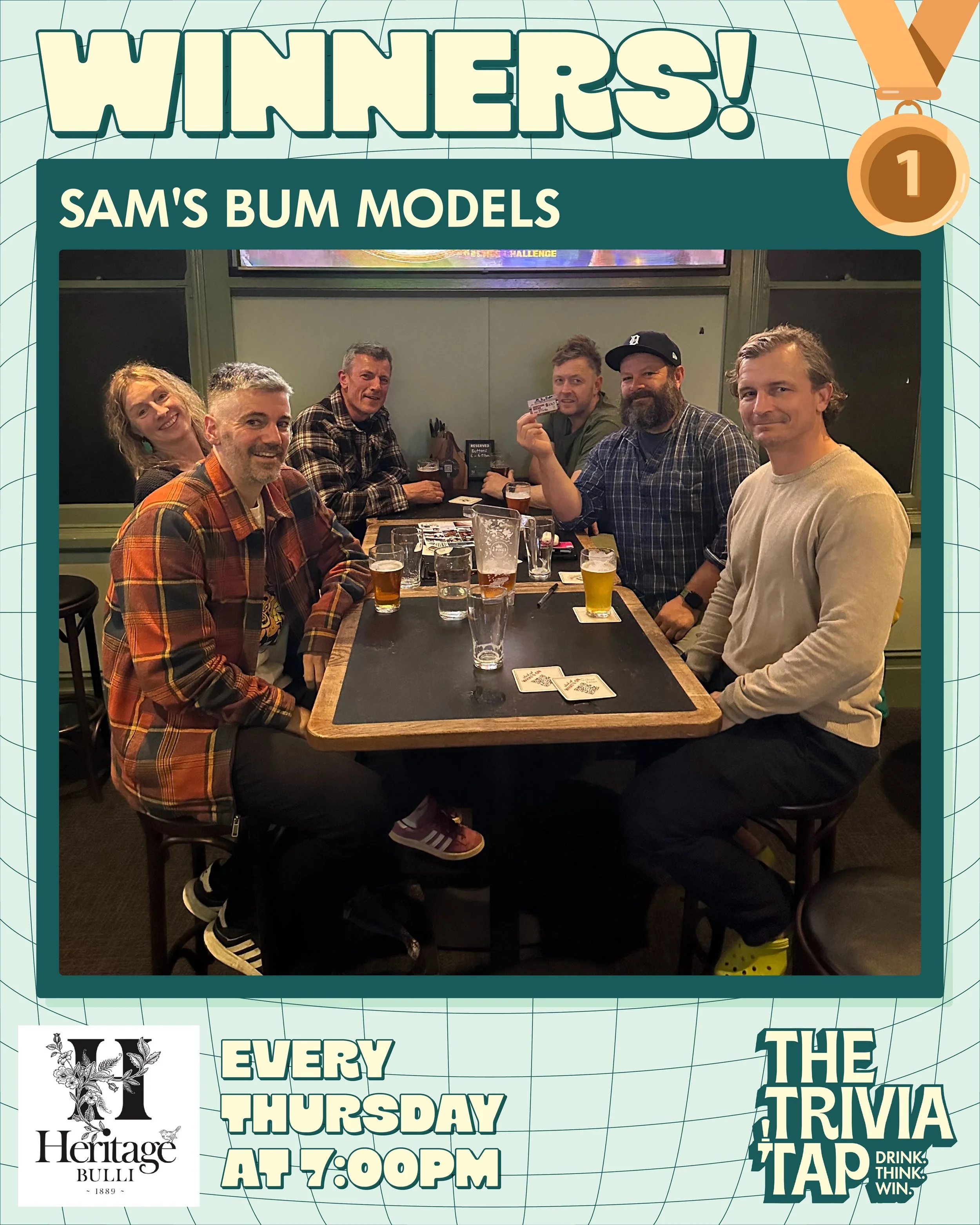 Sam&rsquo;s Bum Models have officially taken top spot at @heritagehotelbulli. And with a name like that, we&rsquo;re not sure whether to congratulate them or ask for a portfolio. 🍑

16 teams battled it out last night, with some absolutely cracking t