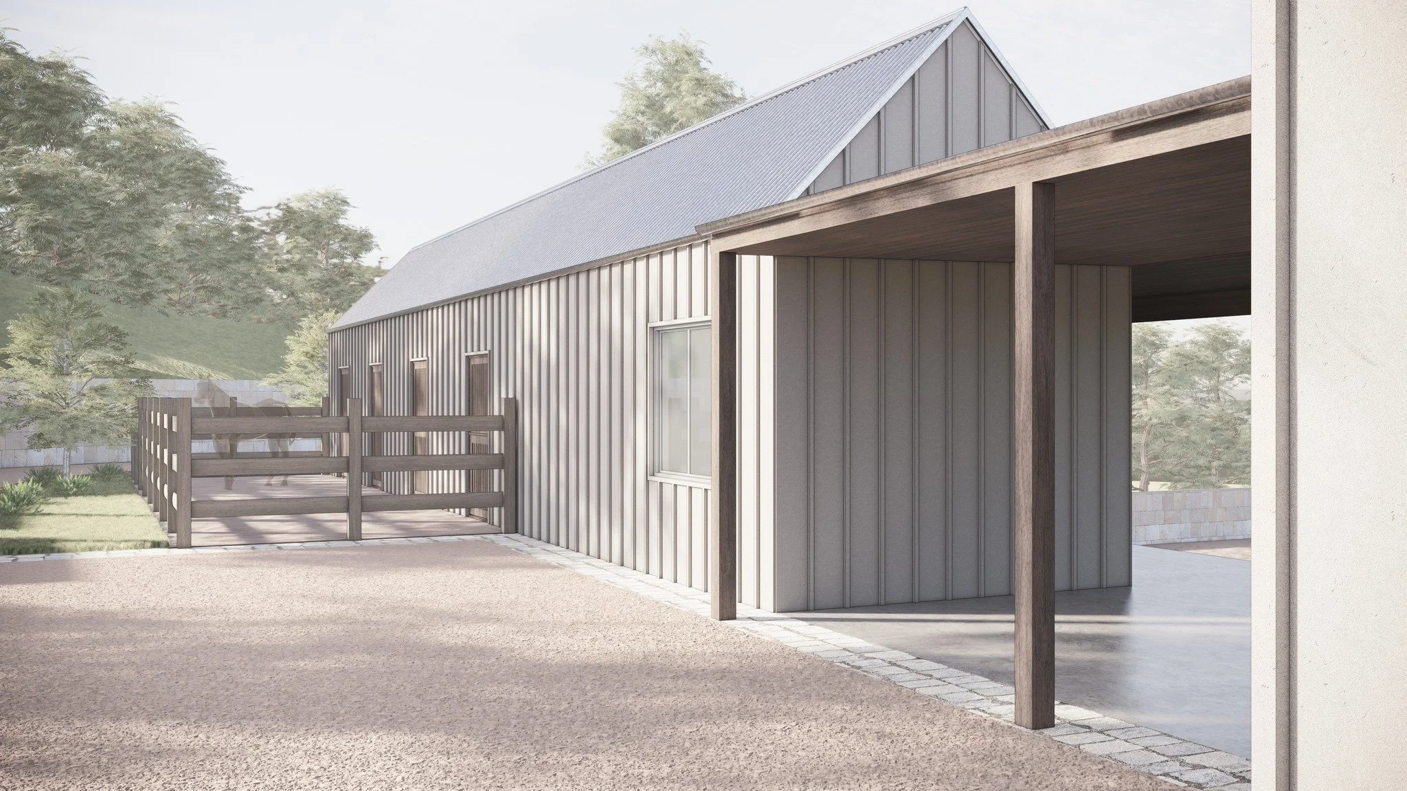 Our Bayview equine property continues to evolve. The horse stables reimagines Australian traditional rural vernacular while embracing modern design principles.
In collaboration with @greenspanbuildings , we're bringing this vision to life using susta