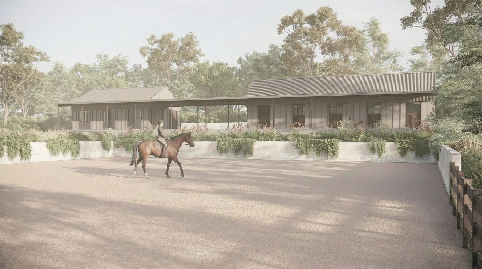 Where land leads the architecture.