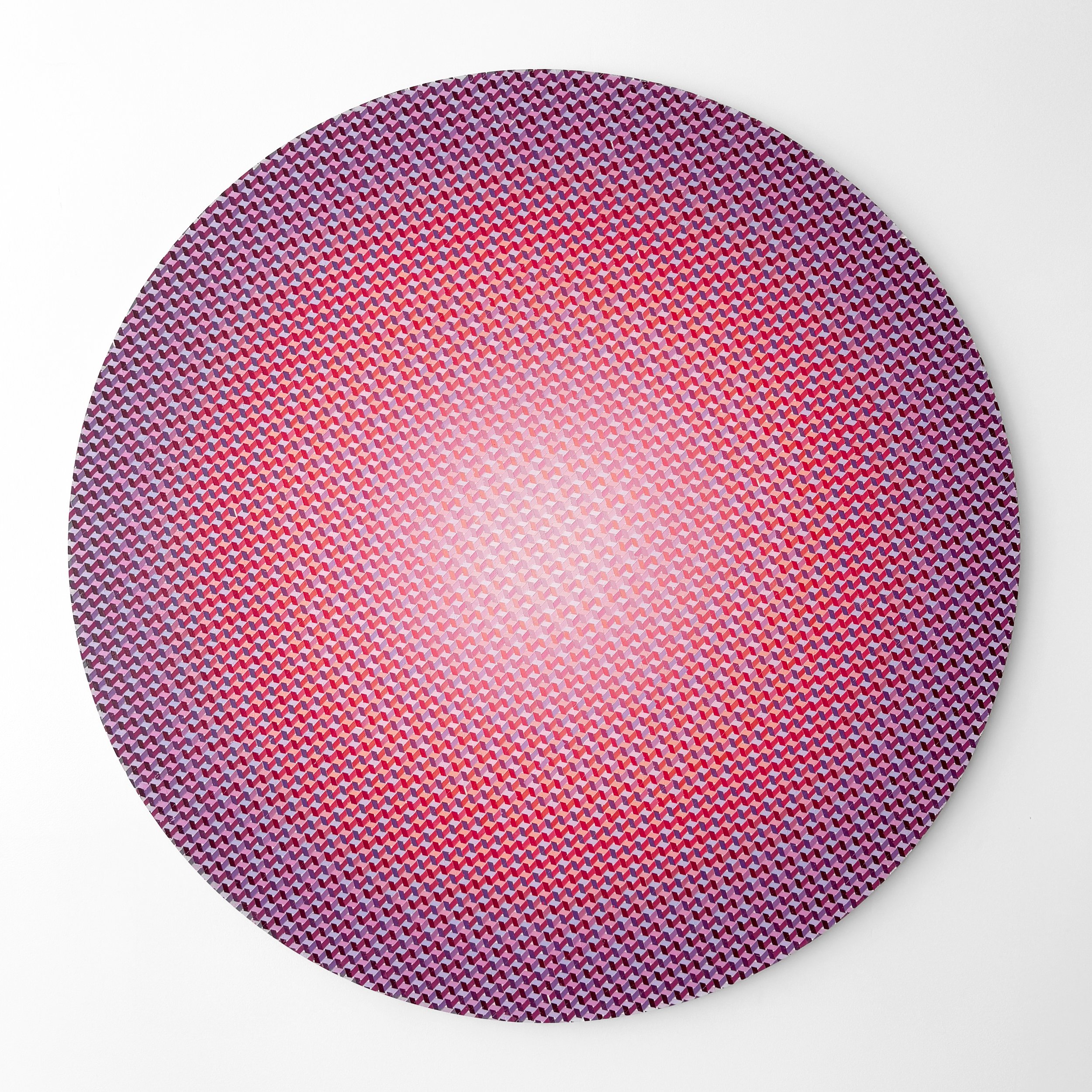   Black and Blue  
2024
Acrylic on wood
36 inch diameter