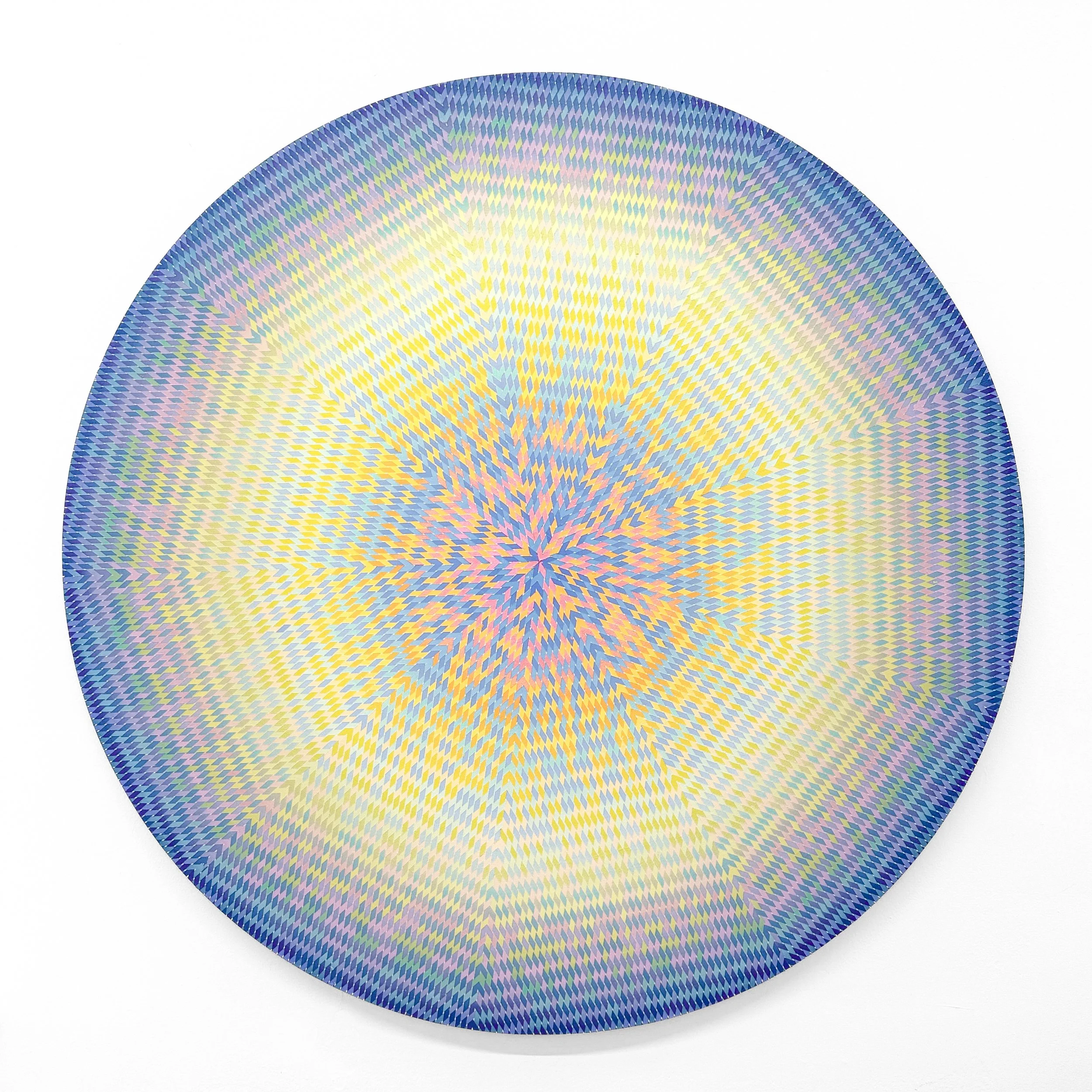   Blue Light Yokohama  
2026
Acrylic on wood
48 inch diameter