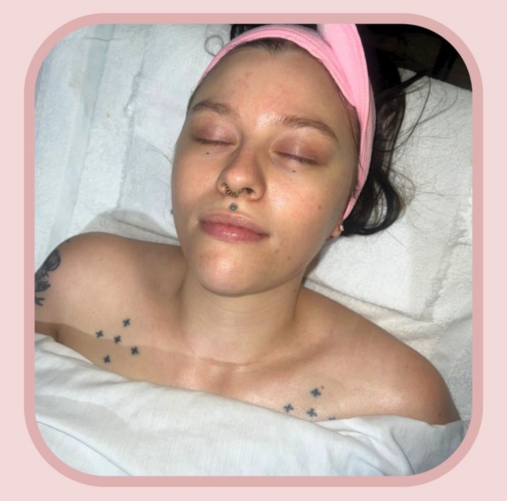 CUSTOM FACIAL using a mix of Image Skincare and Murad products for hydrating and lightening dull skin.