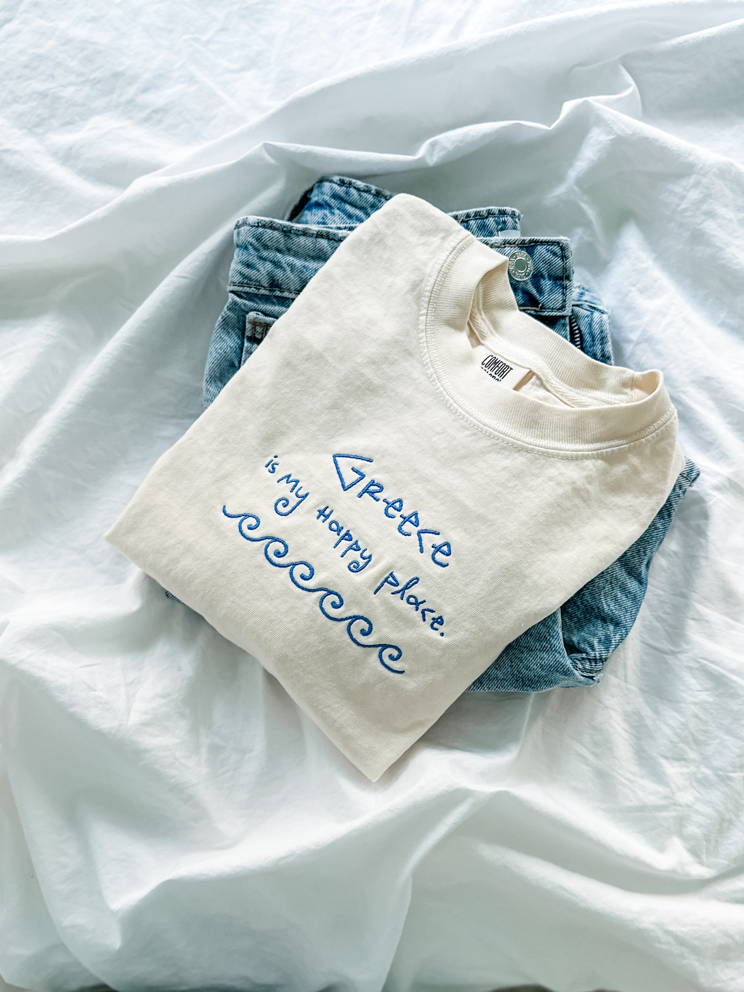 greece is my happy place t-shirt