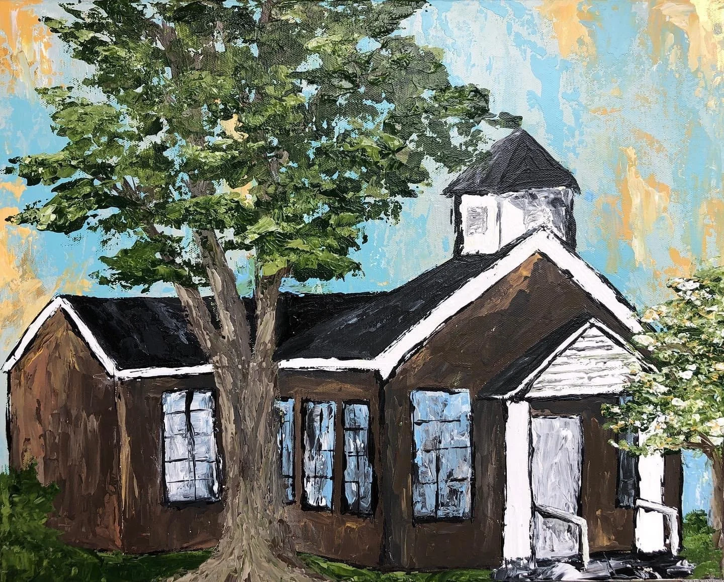 Custom painting of Family Church in Georgia, commissioned artwork by Amanda Ray Newman