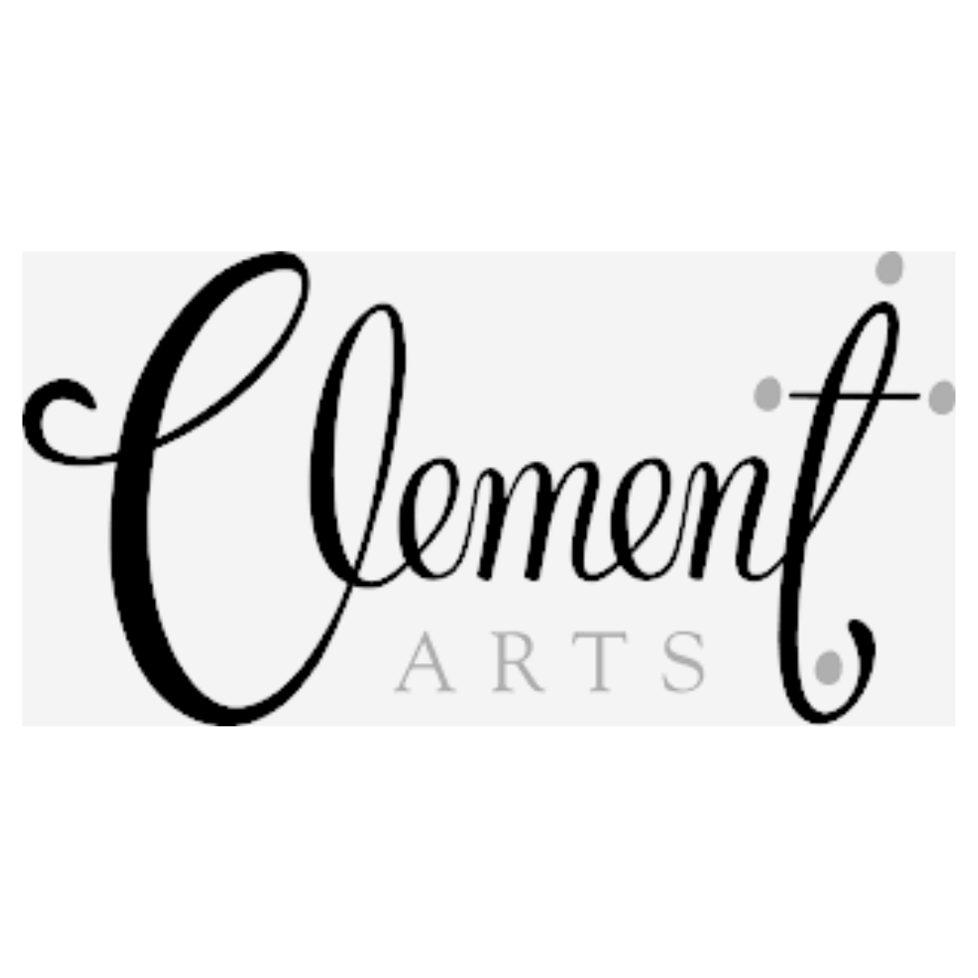 Logo with elegant script font reading 'Clement Arts'
