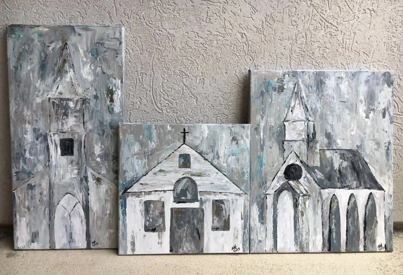 Custom painting of Family Church in LaGrange, Georgia, commissioned artwork by Amanda Ray Newman
