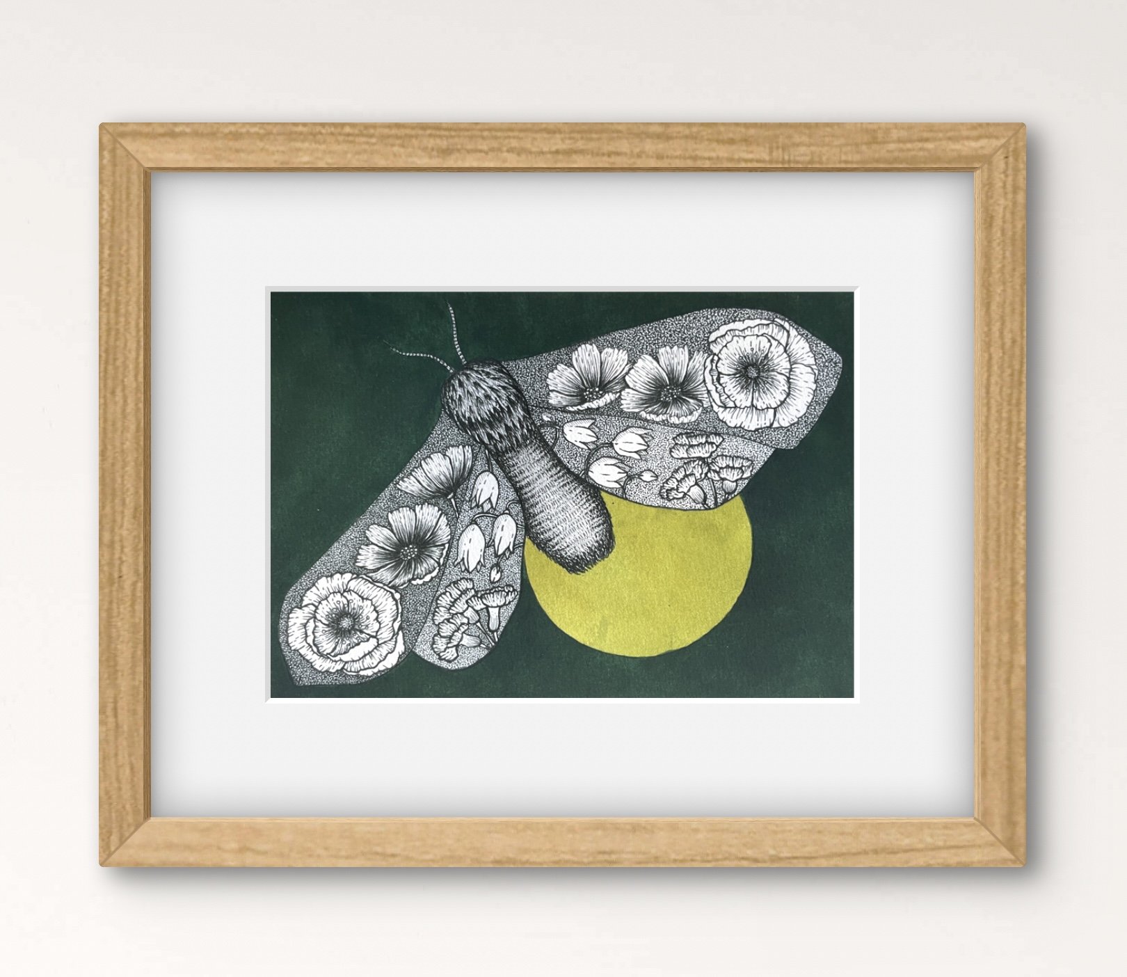Green bot moth print framed websize.jpg