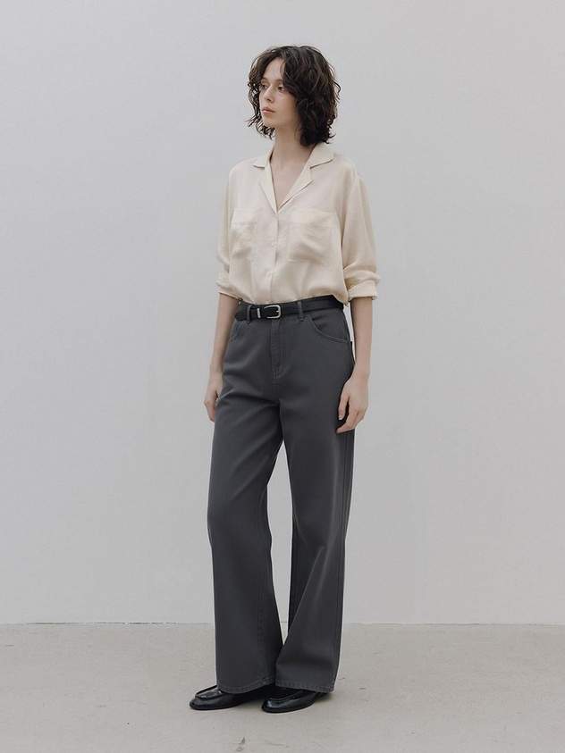 Loose-Fit Open Collar Shirt