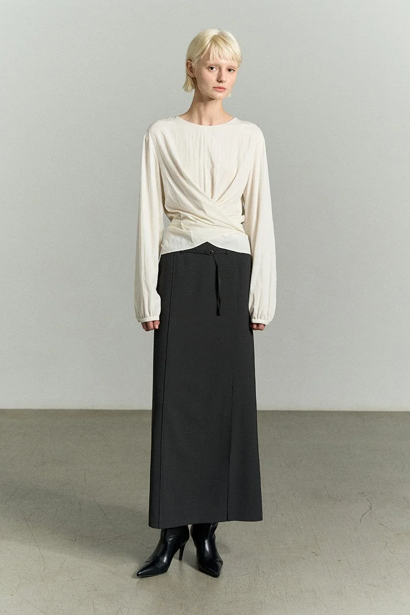 WAIST WRAP BLOUSE PEARL