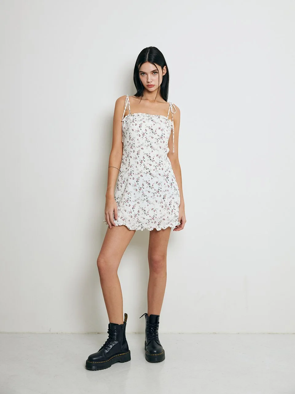 Frill mini dress (Ivory)