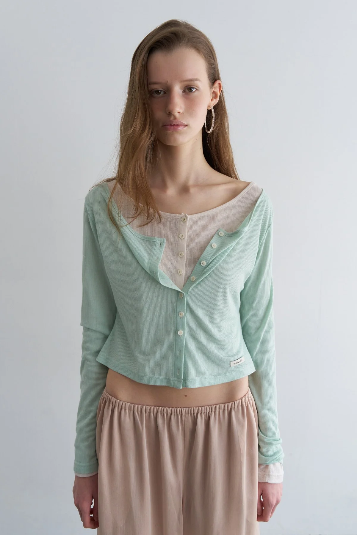 WIDE NECK MINI CARDIGAN_MINT