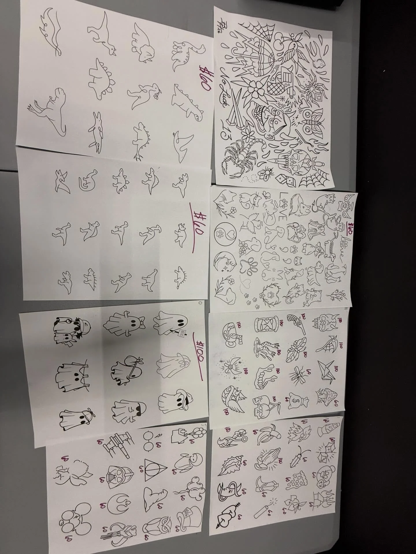 Here&rsquo;s our Friday the 13th and Saturday the 14th Flash Drop! 🖤

Over 400 designs available and prices are exactly as listed on the sheets.

⚡ Black ink is included
🎨 Additional color is $5 per color

This event will be CASH ONLY, so please co