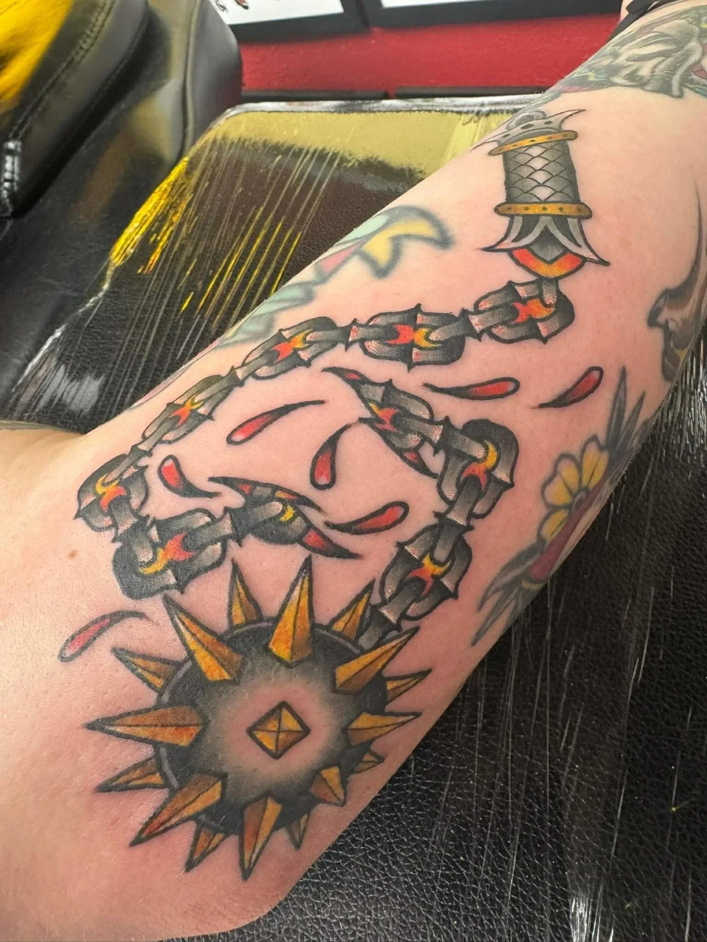 Sick traditional piece done by @tattoosbybobcat #fyp #traditionatattoo #tattoo #art #rockwall