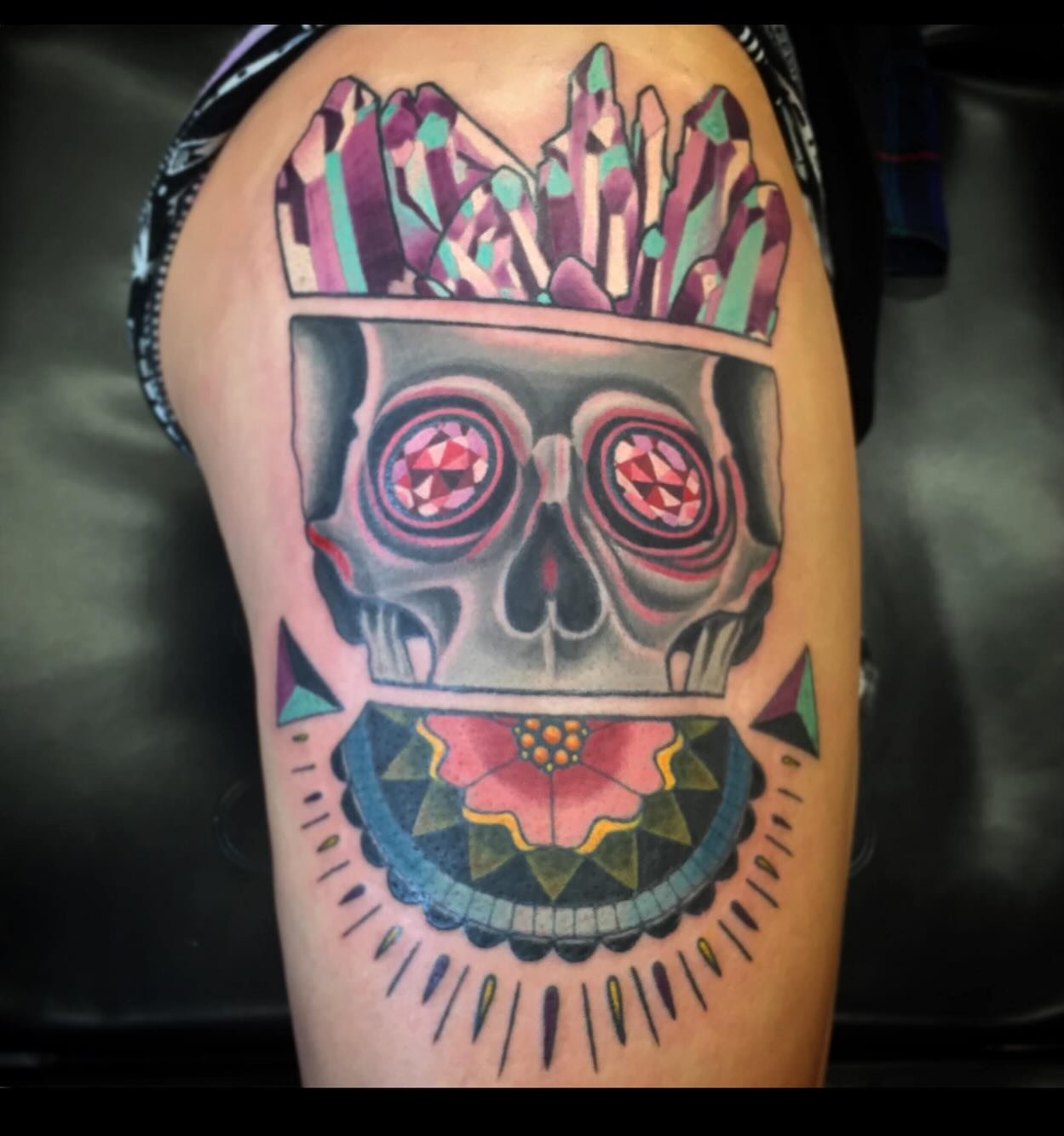 Stay weird! This beautiful piece was done by @thejeremygandyexperience #fyp #rockwall #tattoo #fypage #art