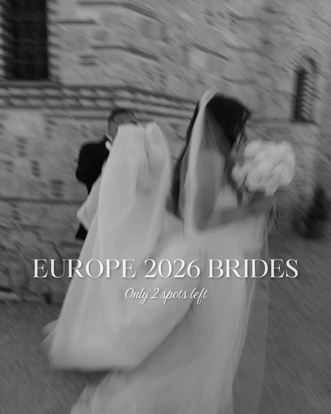 Europe 2026 Brides 🤍

My heart is so full knowing that my calendar is almost full for my destination weddings. 

I now have only 2 spots remaining for my 2026 European bridal season. 

If you&rsquo;re getting married between June 8 - 16, email me no