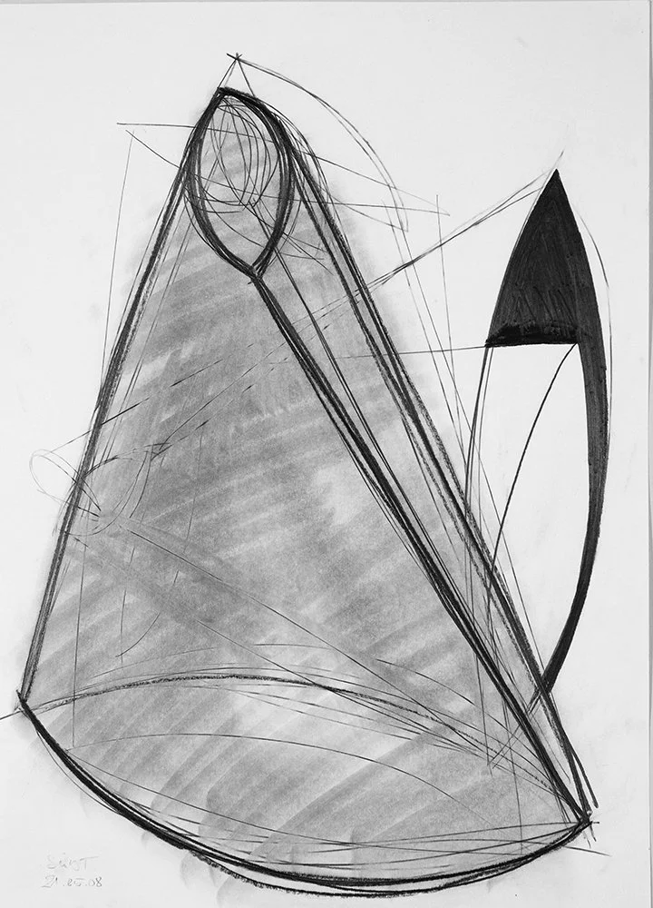 "O.T.", 2008, Grafit auf Karton, 50 x 70 cm