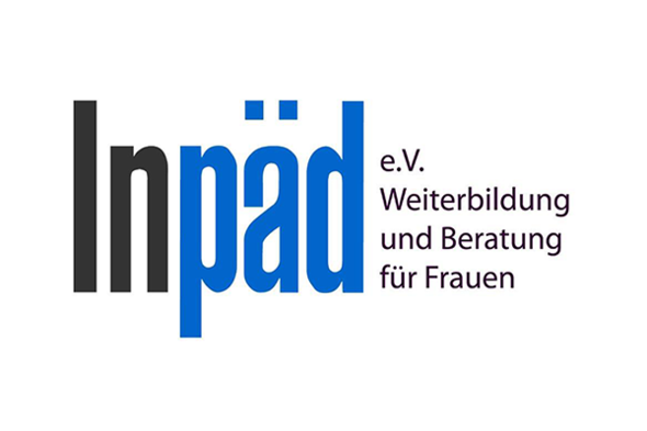 Logo des Inpad e.V. mit Text über Weiterbildung und Beratung für Frauen