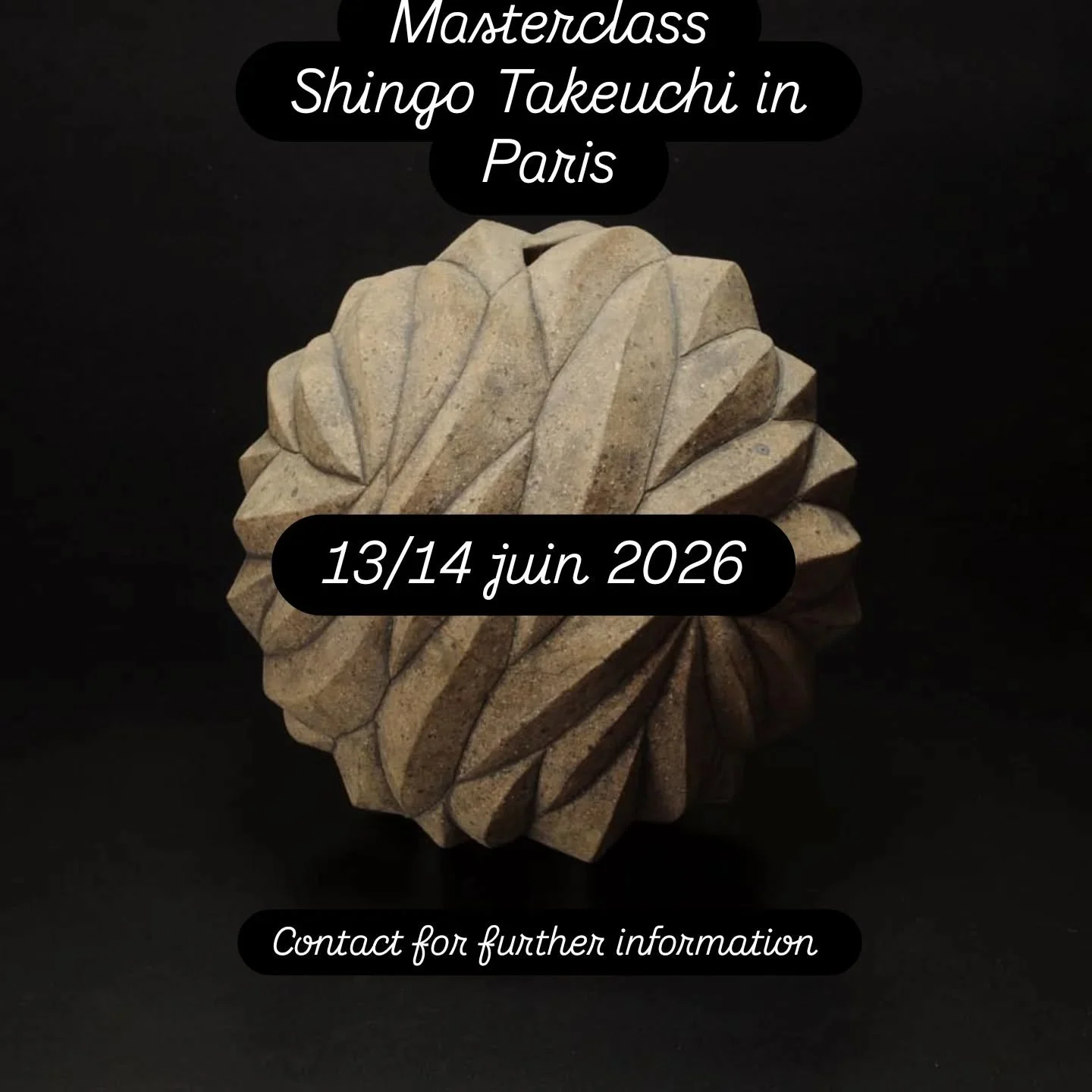 Shingo Takeuchi donnera une masterclass le 13/14 2026 juin &agrave; l'atelier. Infos sur mon site internet ou contactez-moi.

Shingo Takeuchi will give a masterclass on June 13-14, 2026 at the workshop. Info on my website or contact me.