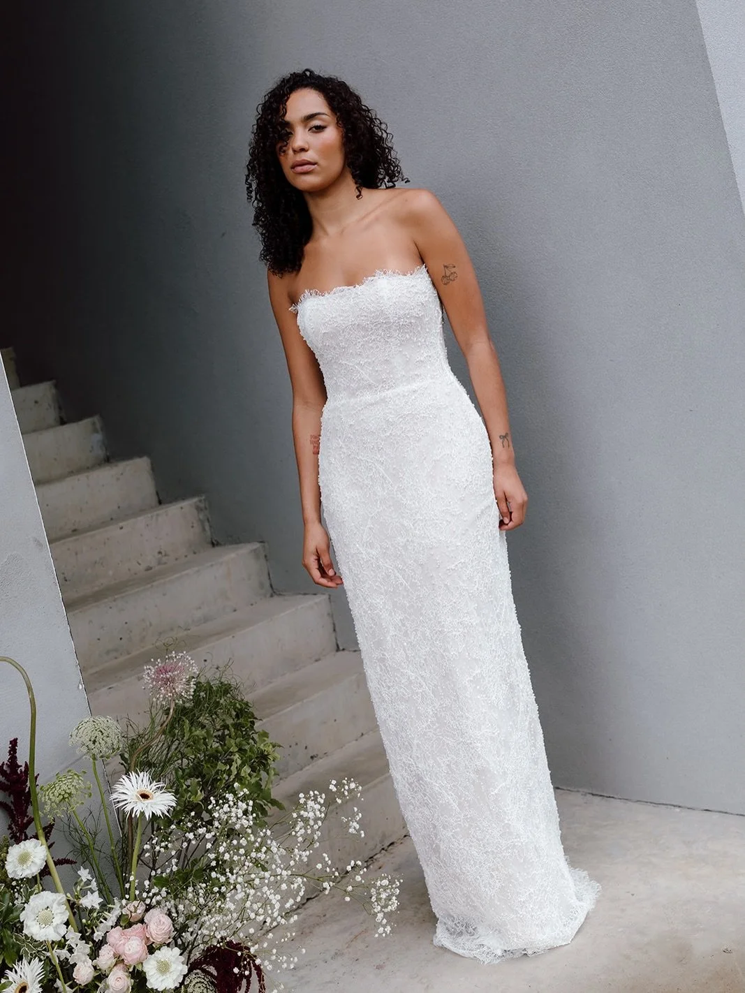 MEET THEA

Your dream wedding reception dress. Made in all over beaded lace to reflect the light of flash photography. The considered design with centre back split allows complete freedom on the dancefloor. 

Made to order by us and available to purc