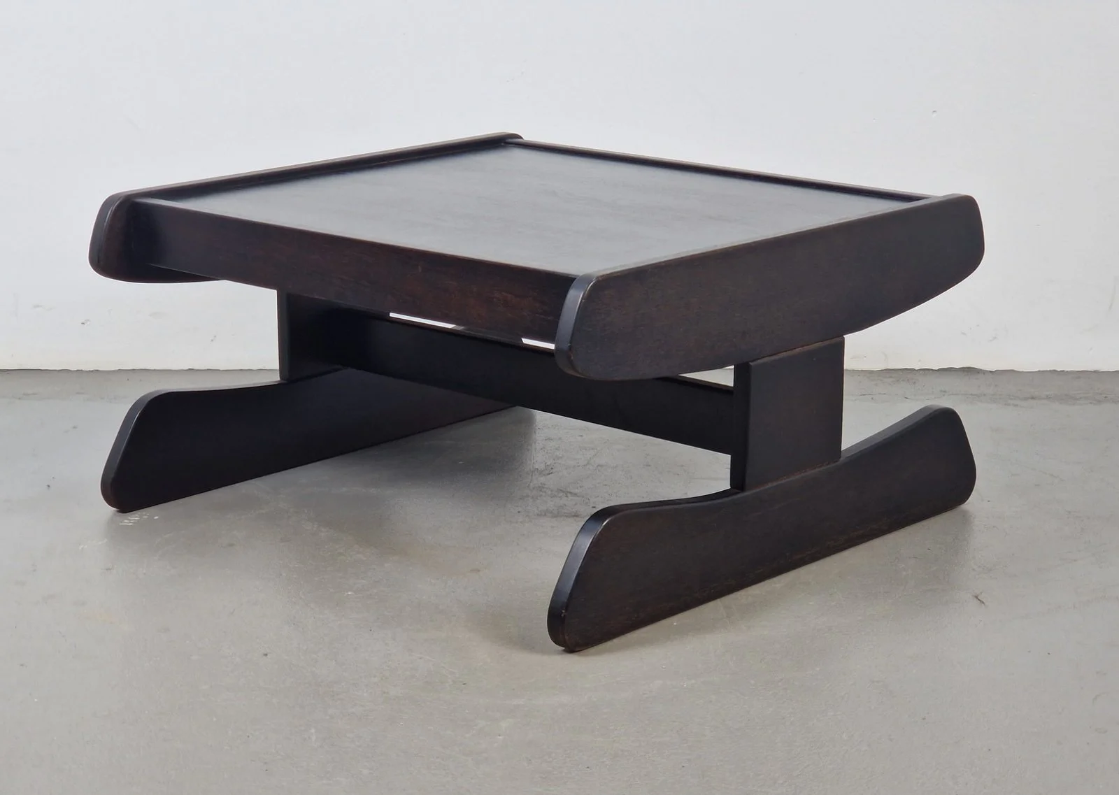Postmodern Architectural Wooden Coffee Table, Germany, 1970s