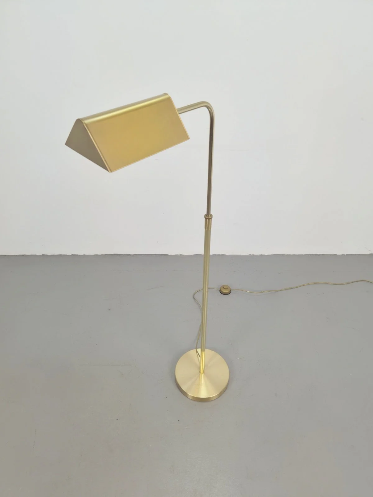 Brass Reading floor lamp from Sölken Leuchten, 1980s