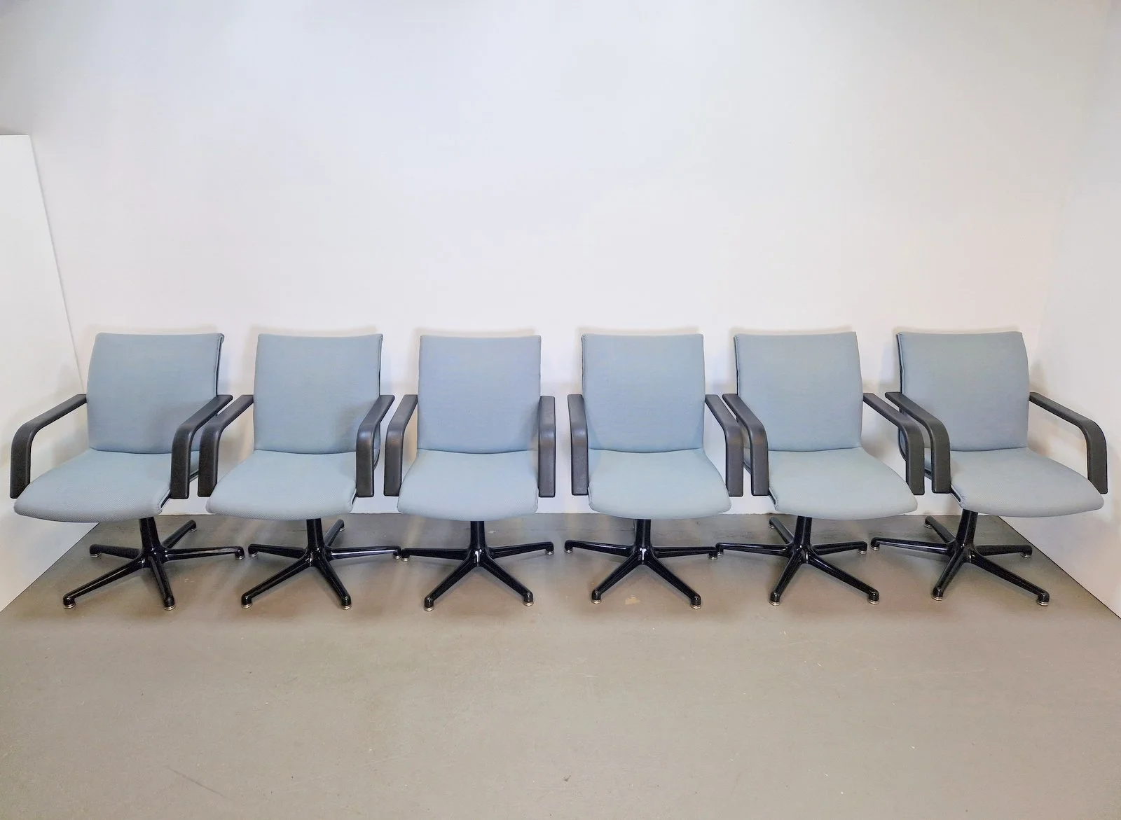 Set of 6 Channel swivel office chairs by Geoffrey Harcourt for Artifort, 1980's