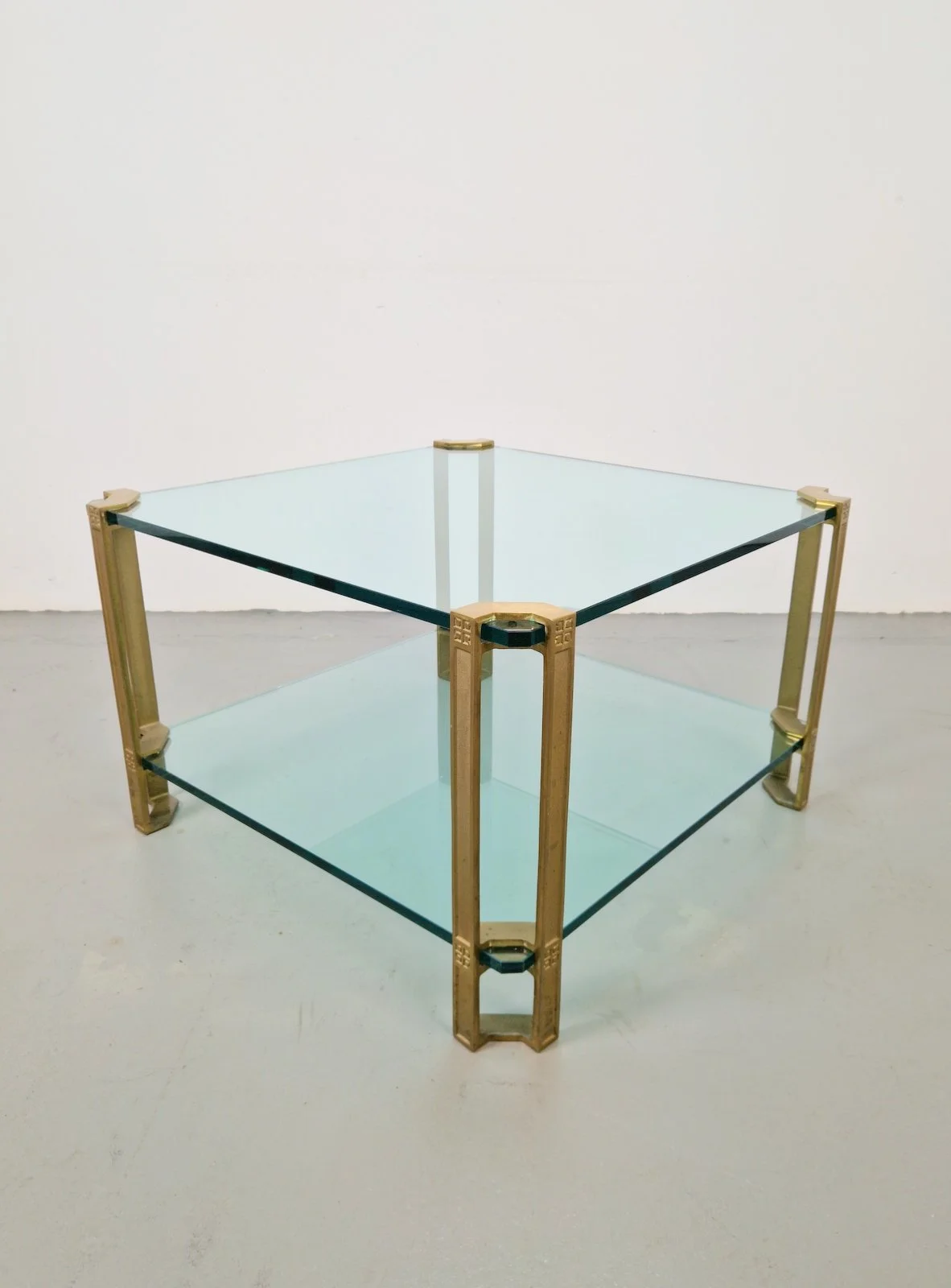 T24 Coffee Table Brass and Glass by Peter Ghyczy, 1970s