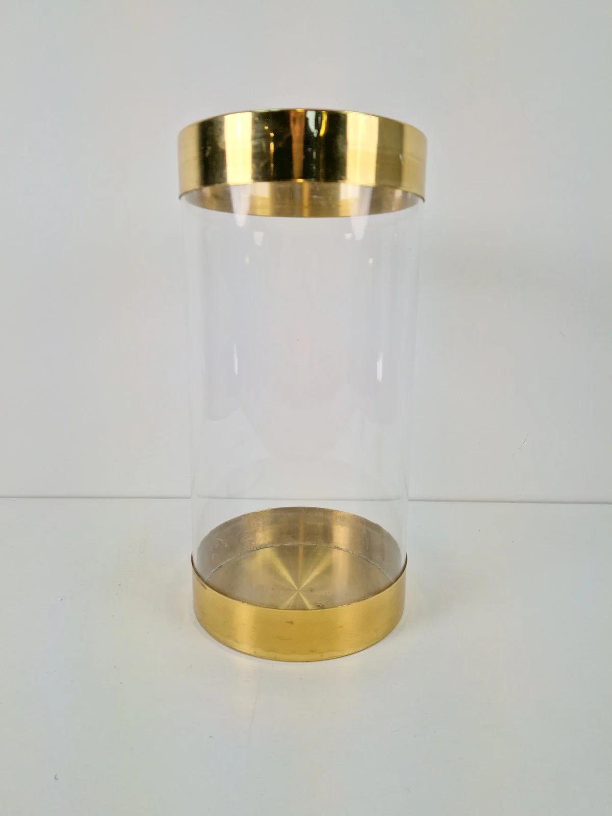Acrylic Glass and Brass Umbrella Stand, France, 1970s