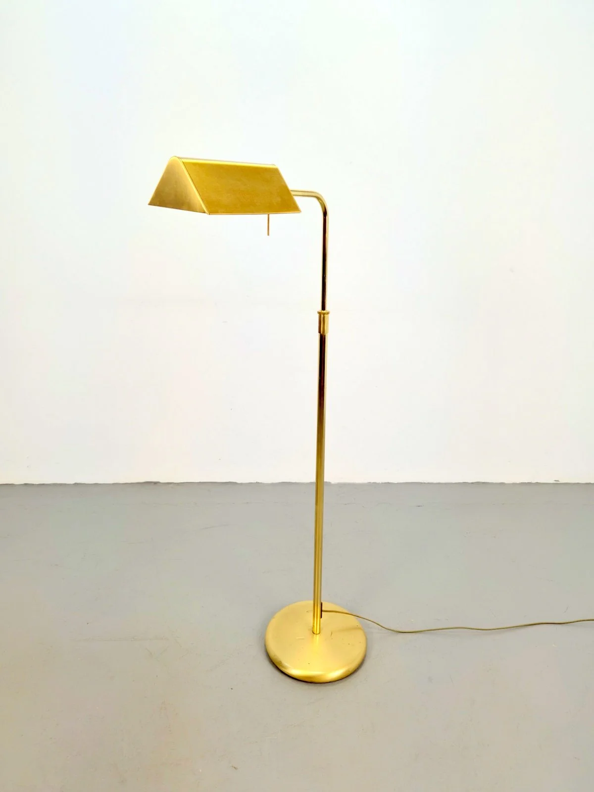Brass Adjustable Floor Reading Lamp, '70s