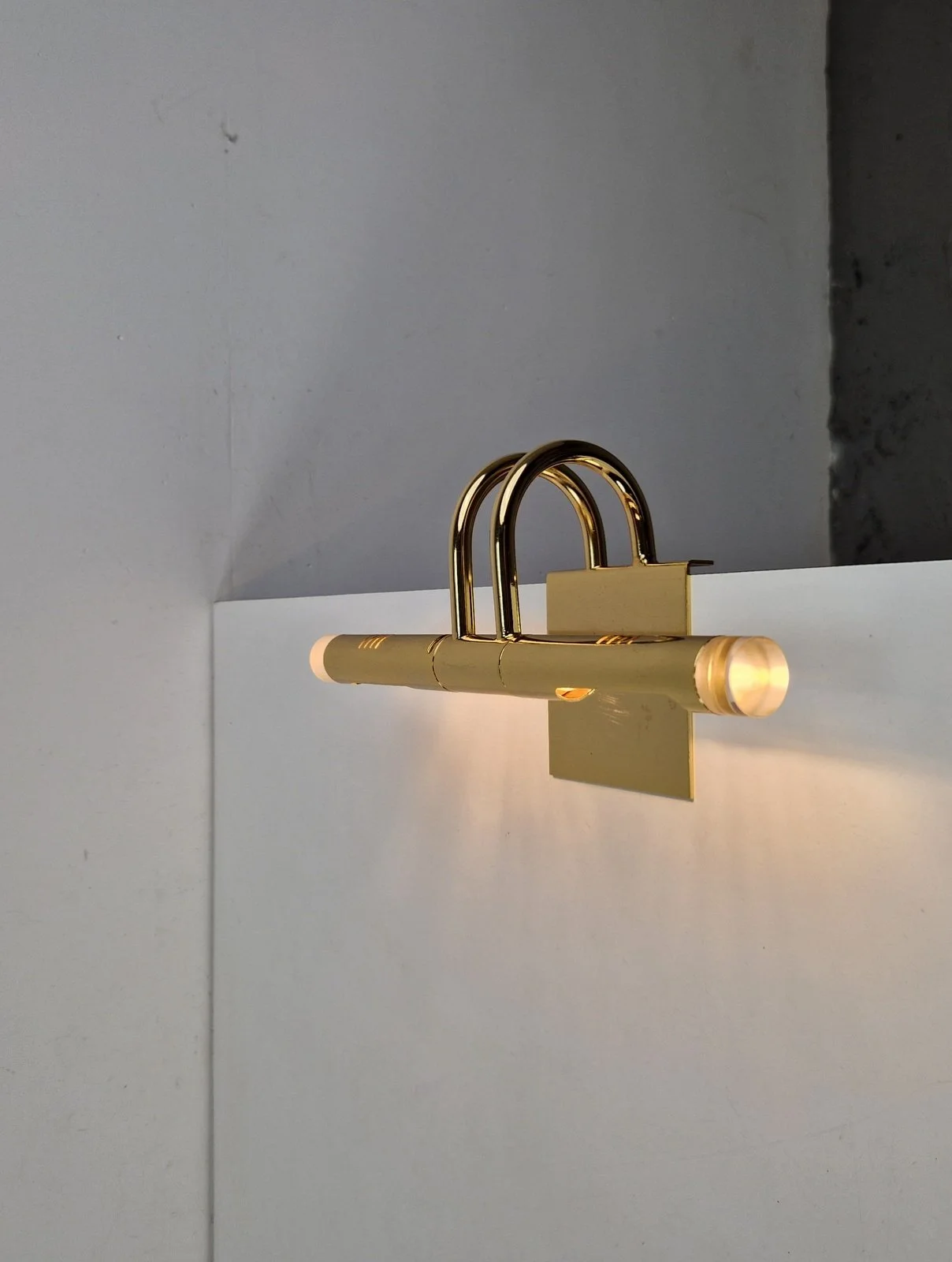 Brass Acrylic Cabinet wall Lamp by Lumina, 1980s