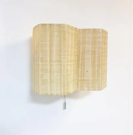 Rare ‘Honeycomb’ Fiberglass Wall Lamp, 1950s, Set of 2