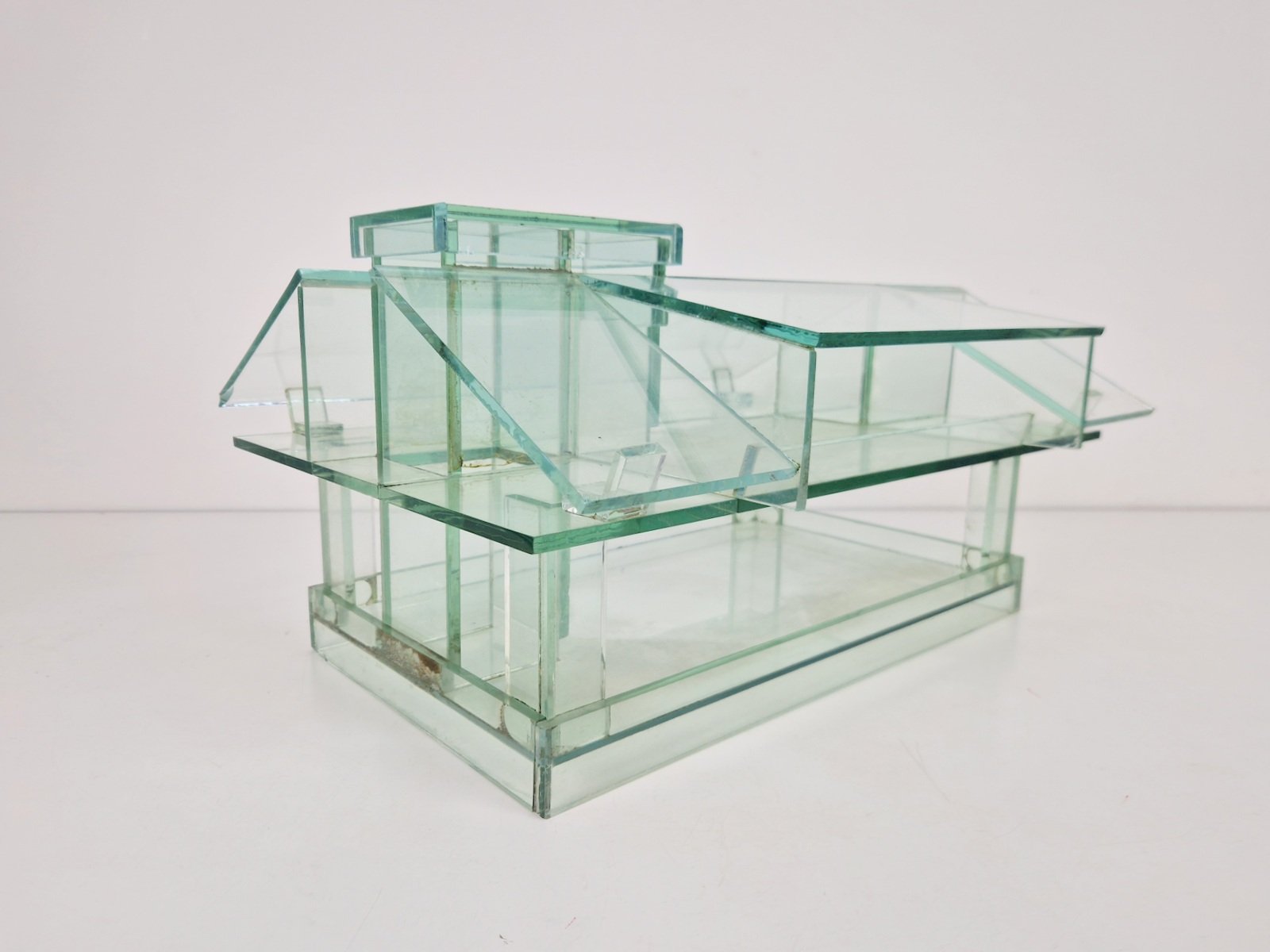 Glass Architectural Model of a Modernist House, 1970s