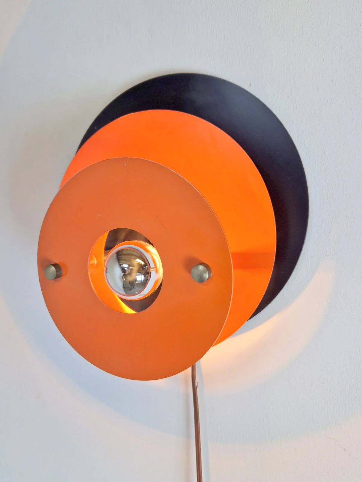 Mid-Century Metal Discus Wall Lamp Herda, 1960s