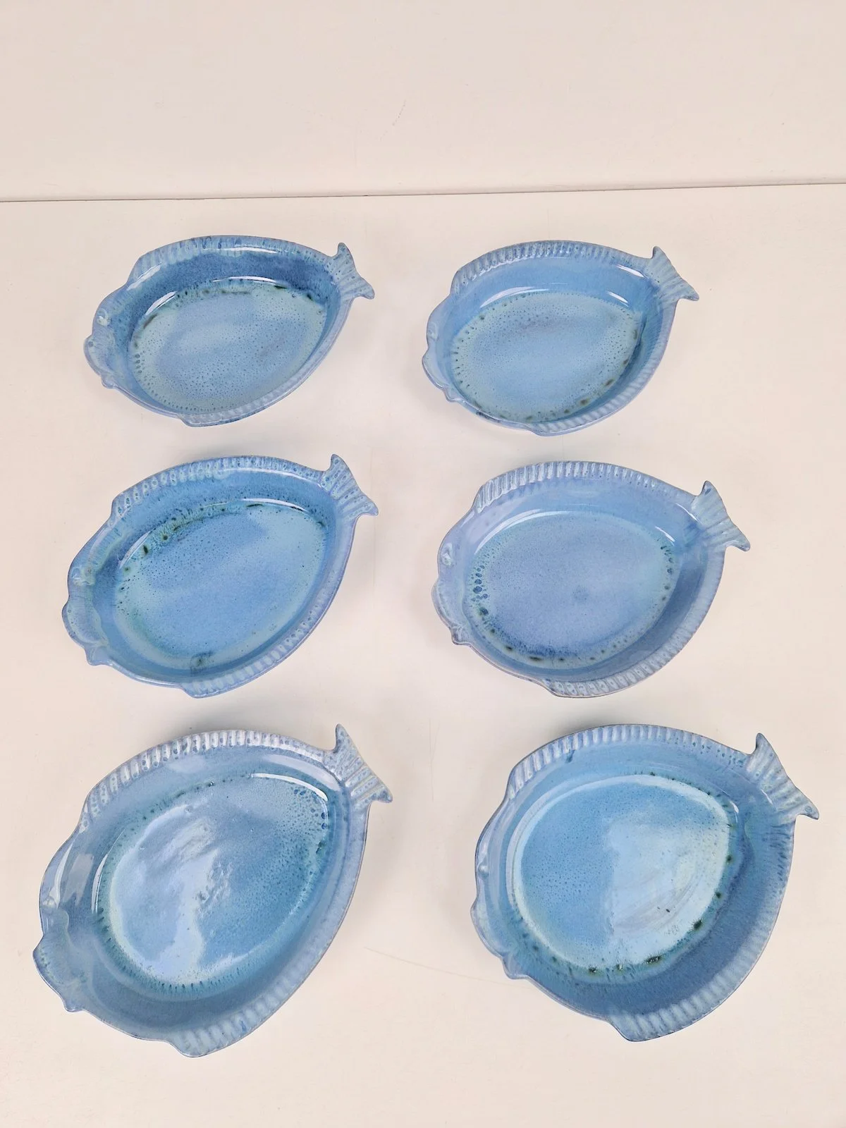 Ceramic Fish Plates by Aimé De Grimaud, France, 1970, Set of 6
