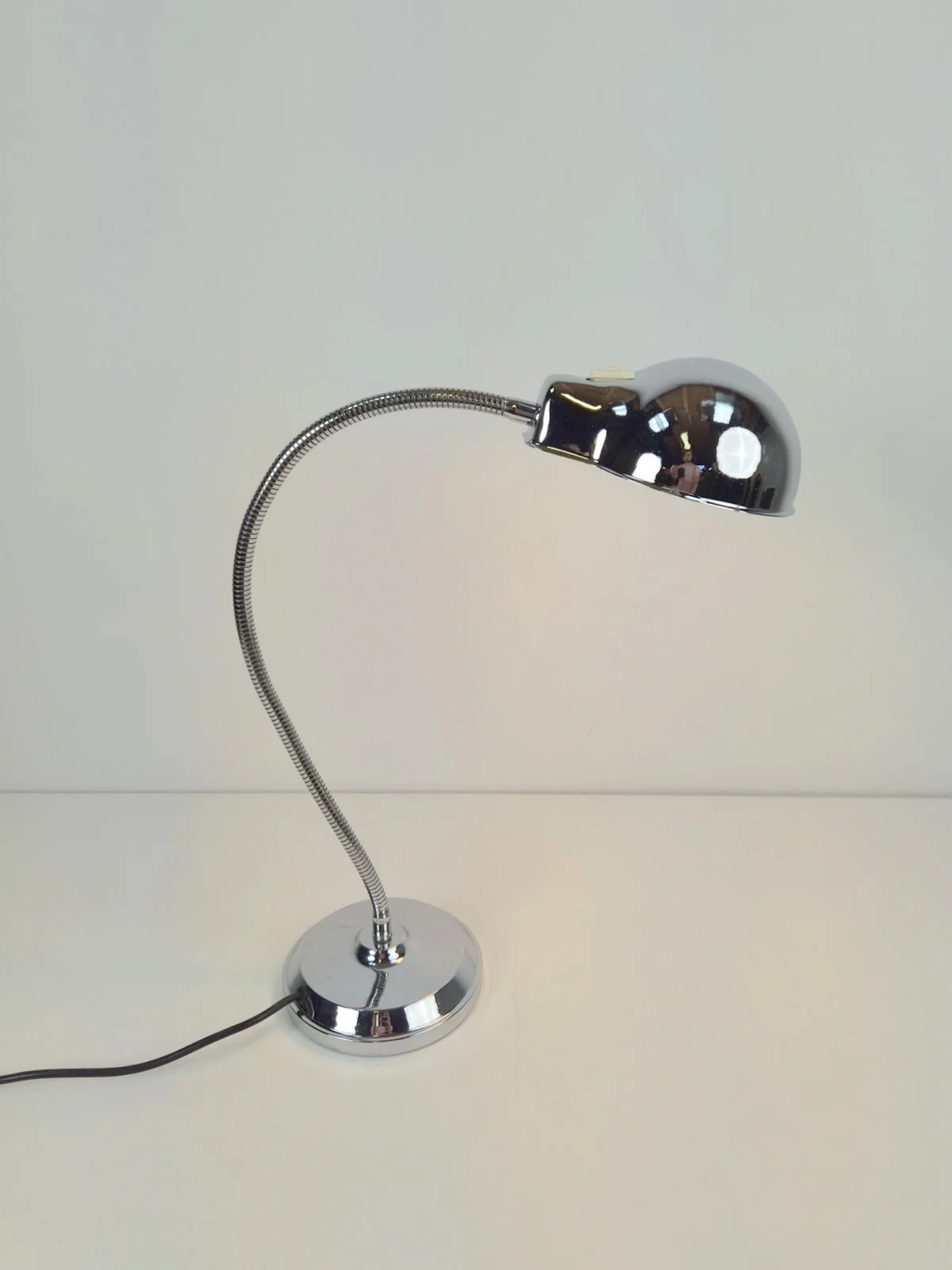 Chrome Table Lamp with Flexible Shade, 1950s