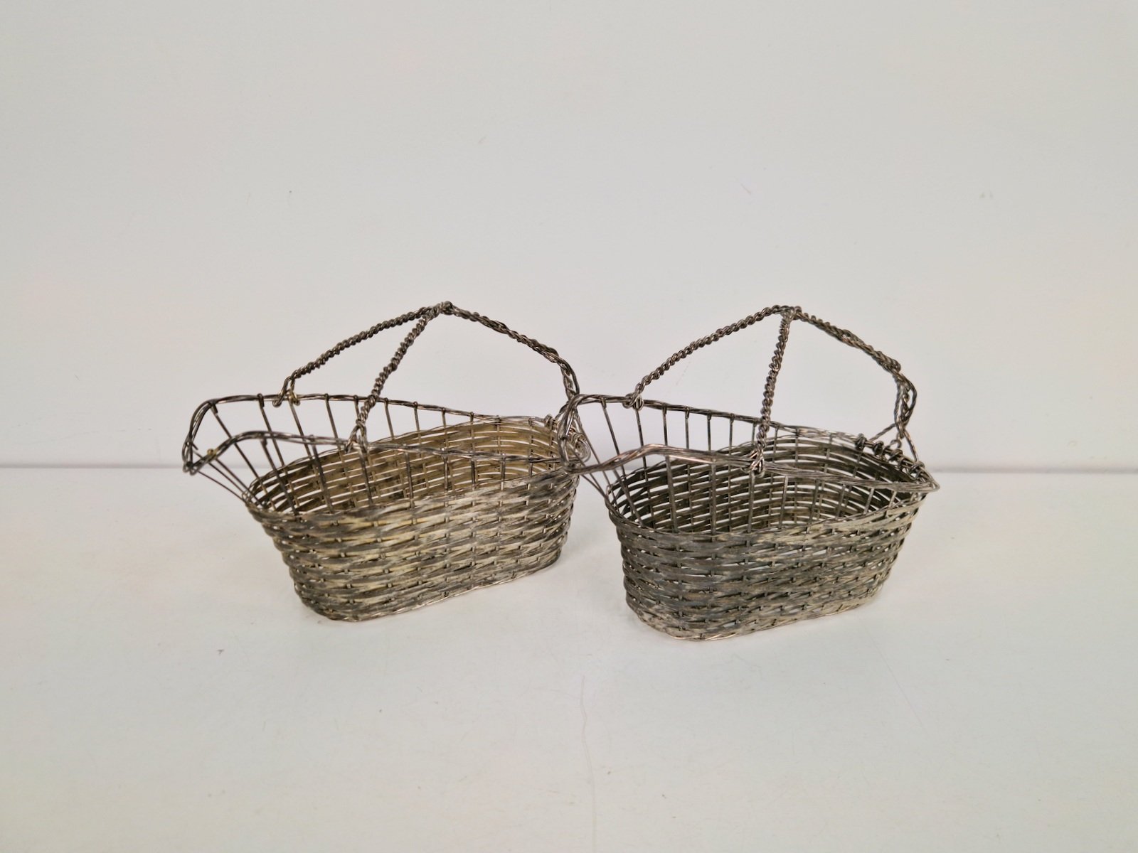 Apair of Vintage French Silver Plate Wine Bottle Holder, 1920s, Set of 2