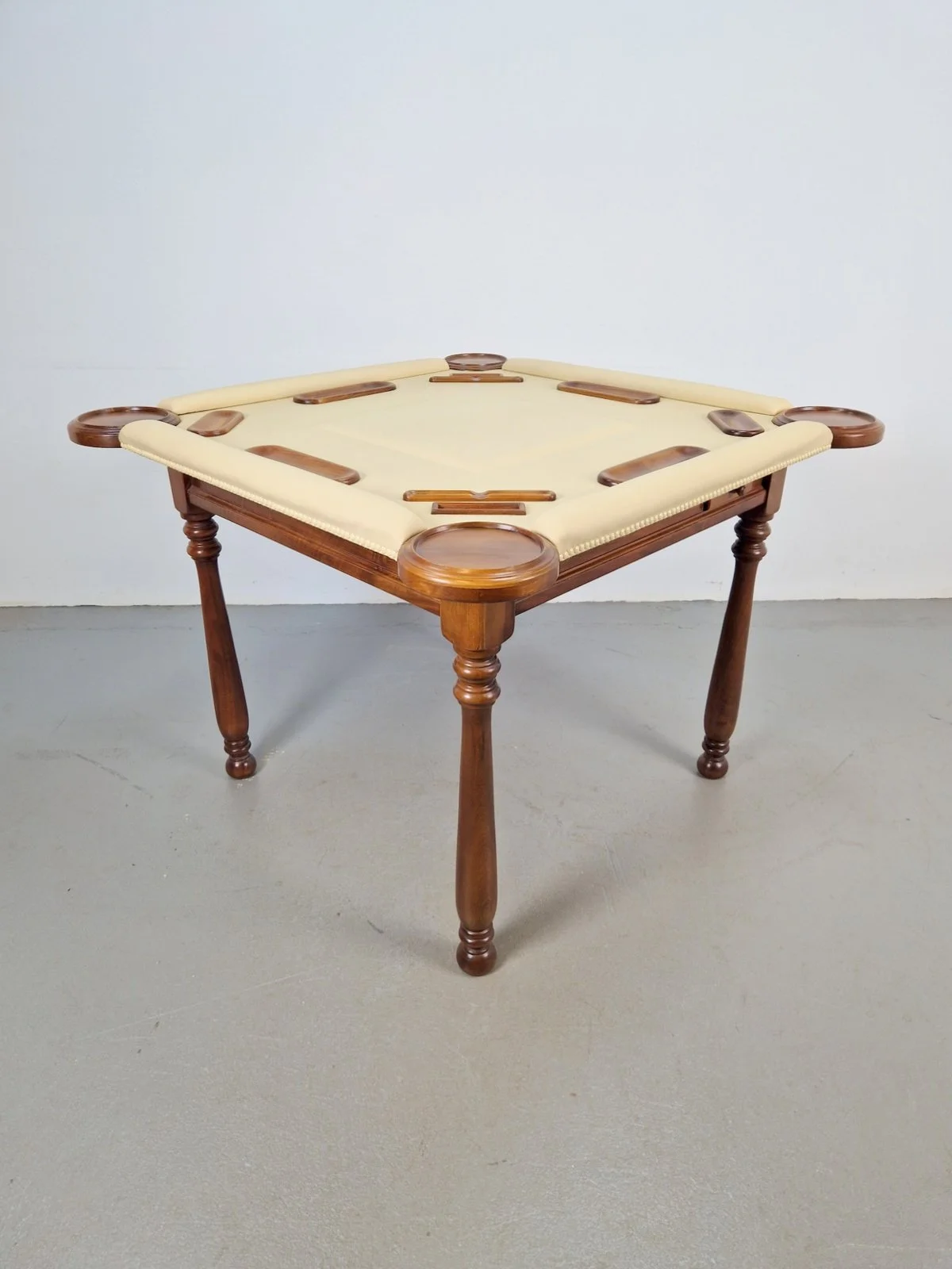 Valenti Varo S.A. Walnut and Calf Leather Game Table – Montecarlo 4 Places