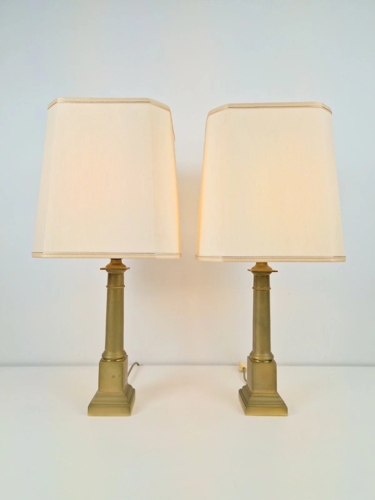 Pair of Neoclassical Empire Brass Table Lamp, France, 1960