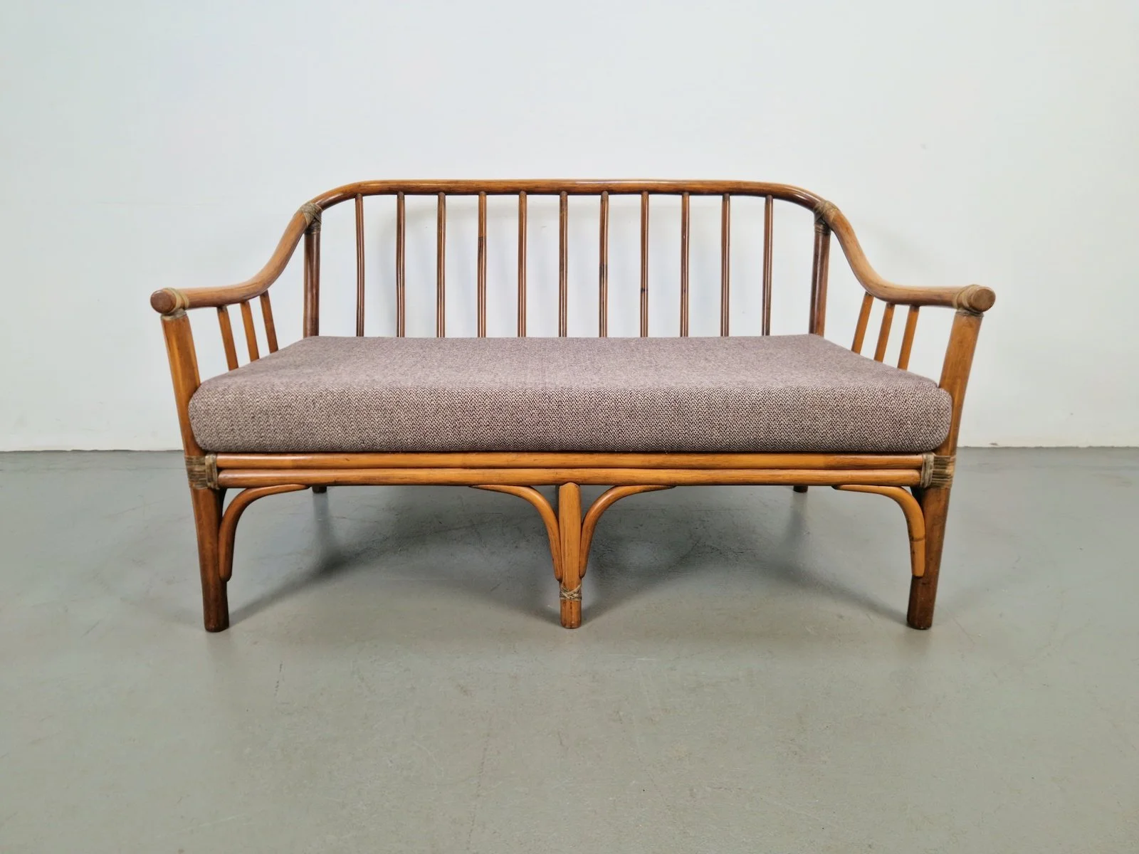 Modern Bamboo and Rattan Loveseat from McGuire, 1970s