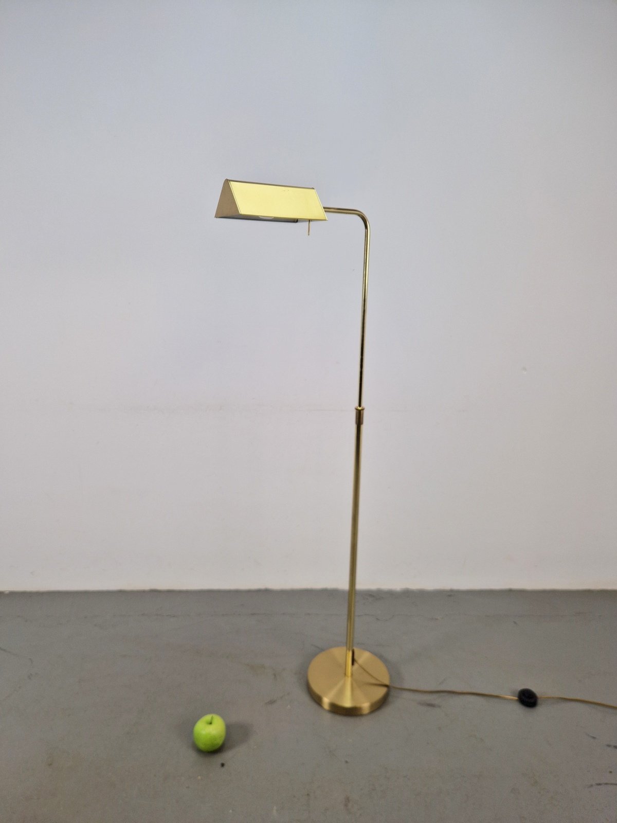 Brass Floor Reading Lamp, Adjustable  '70s