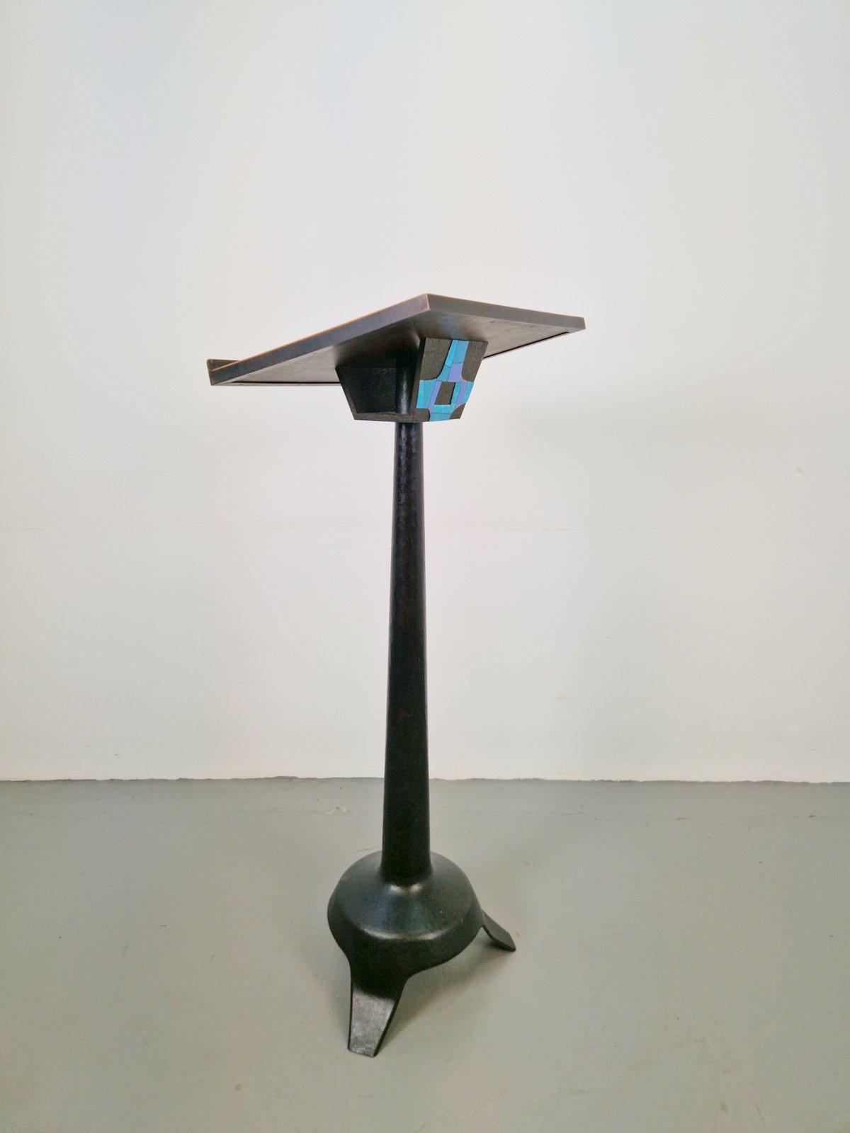 Dutch Brutalist Copper Tripod Bookstand, 1950