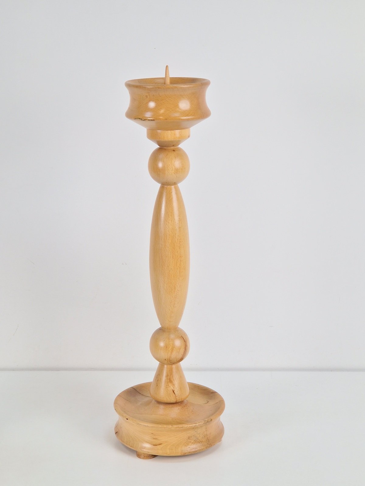 Brutalist turned wooden candlestick ‘70
