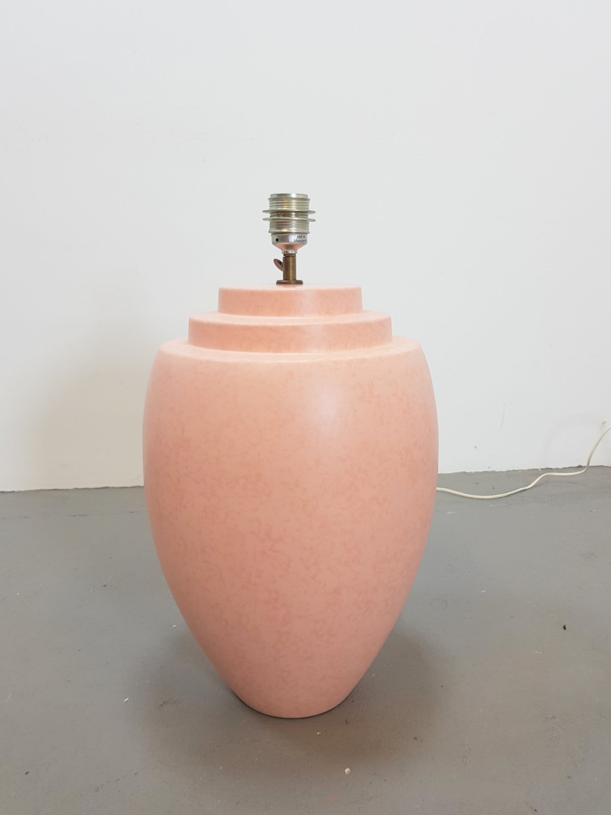 Vintage Pastel Pink Ceramic Table Lamp by Robert Kostka, France, 1980s