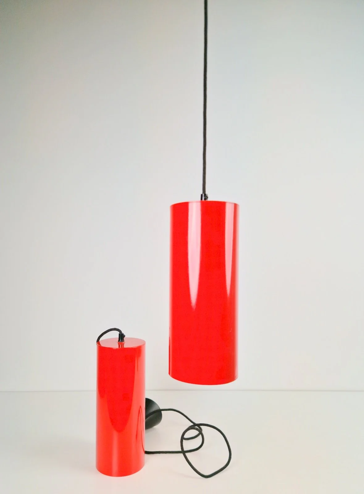 Pipeline Pendant Lamps by Ole Pless Jørgensen for Nordisk Solar, 1970s, Set of 2