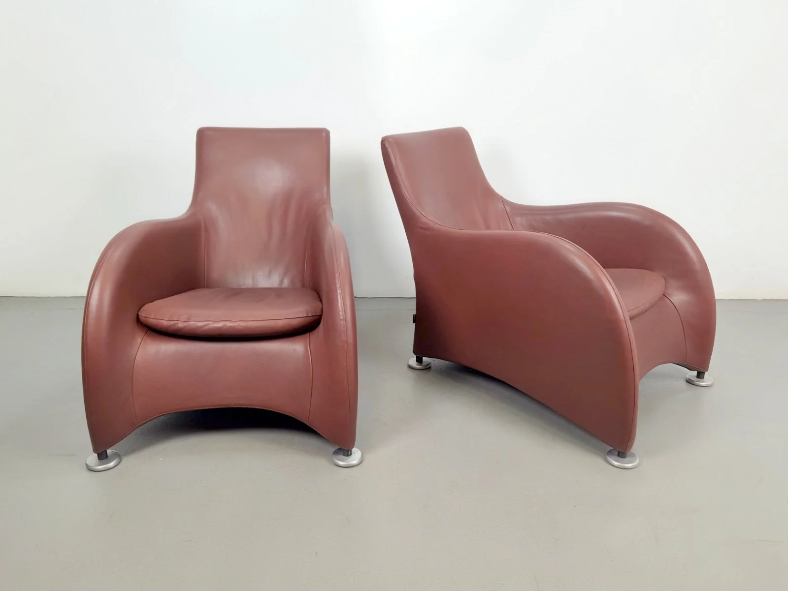 Set of 2 Loge leather armchairs by Gerard van den Berg for Montis 1990s leather