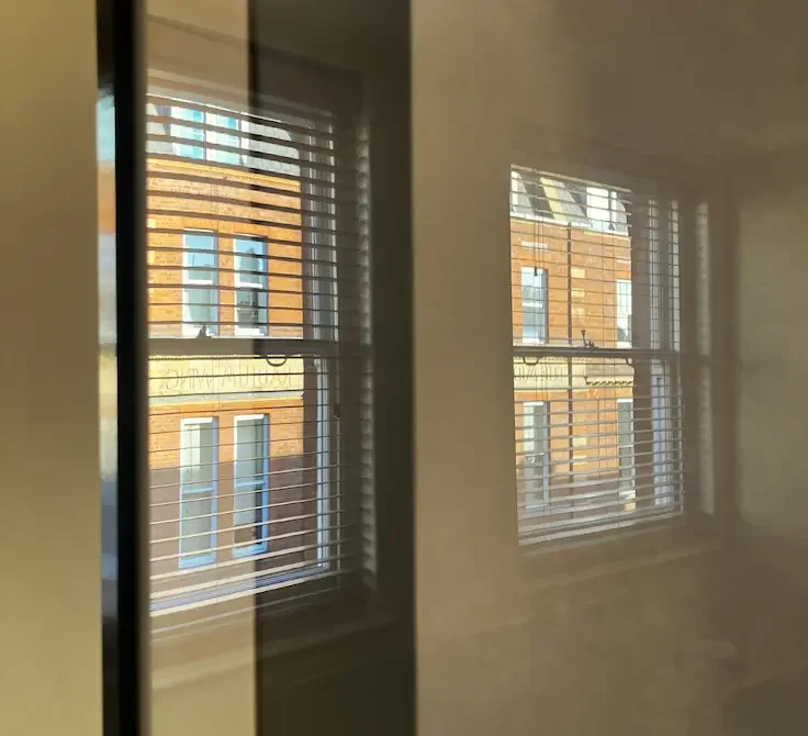 oxford circus therapy room windows reflected