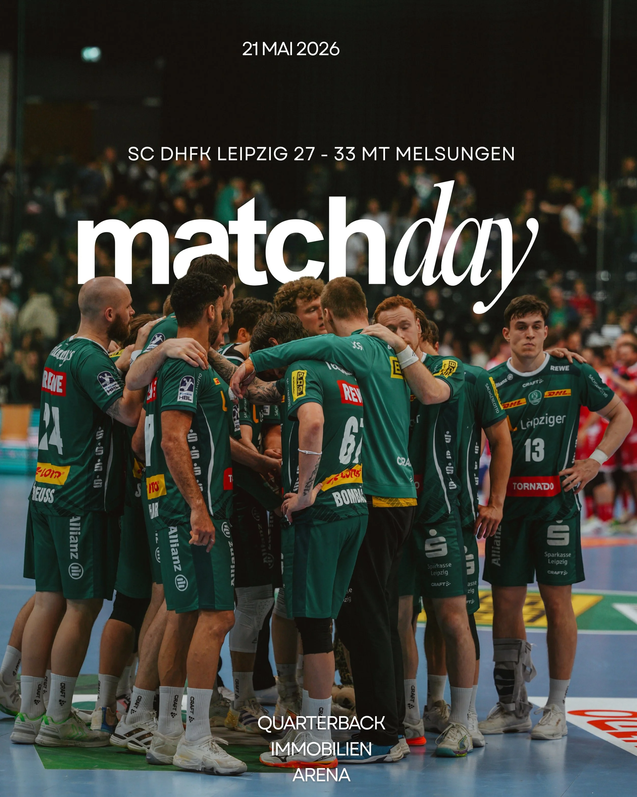 SC DHfK Leipzig 27:33 MT Melsungen.

A strong opening from DHfK had the arena rocking early, but the visitors pulled away in the second half to secure the points.

Big respect to the fans who stayed loud from the first whistle to the last 👏💚

📍 Qu