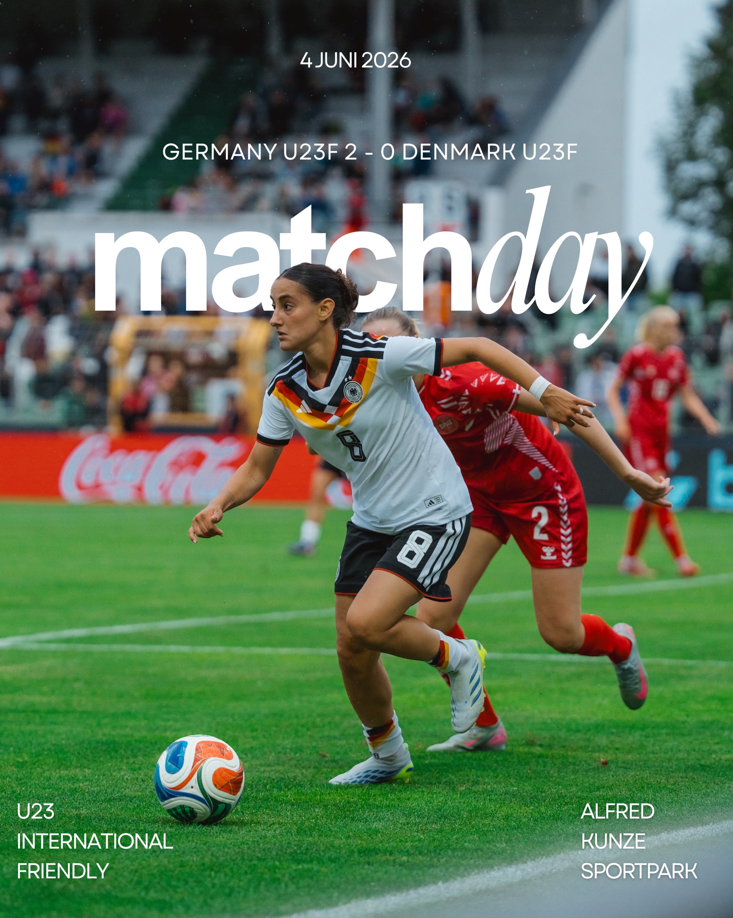 🇩🇪 Germany U23 (F) vs Denmark U23 (F) 🇩🇰

International friendly action in Leipzig.

Ein guter Abend f&uuml;r die n&auml;chste Generation an Talenten.

#GermanyU23 #DFB #Frauenfussball #explore #leipzig