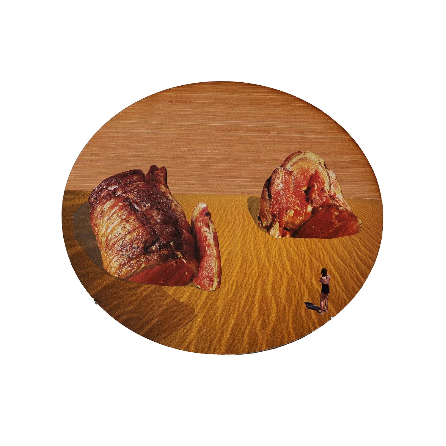 Meat Rocks 2024 (collage - paper on wood 33x28cm)
