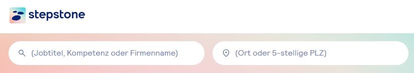 Eingabe von Stärken in Suchmaske (Beispiel Stepstone)